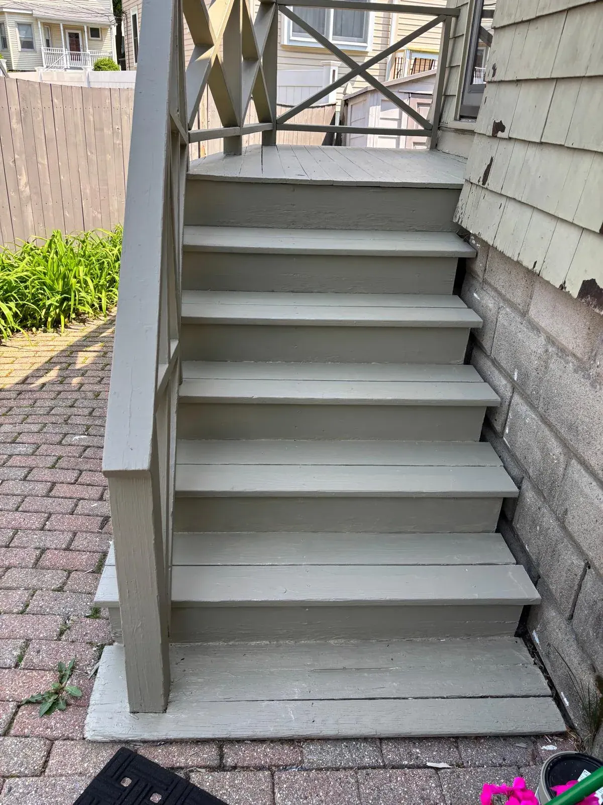 Exterior Stairs Painting Grey Steps Pompano Beach by JC General Painting in South Florida