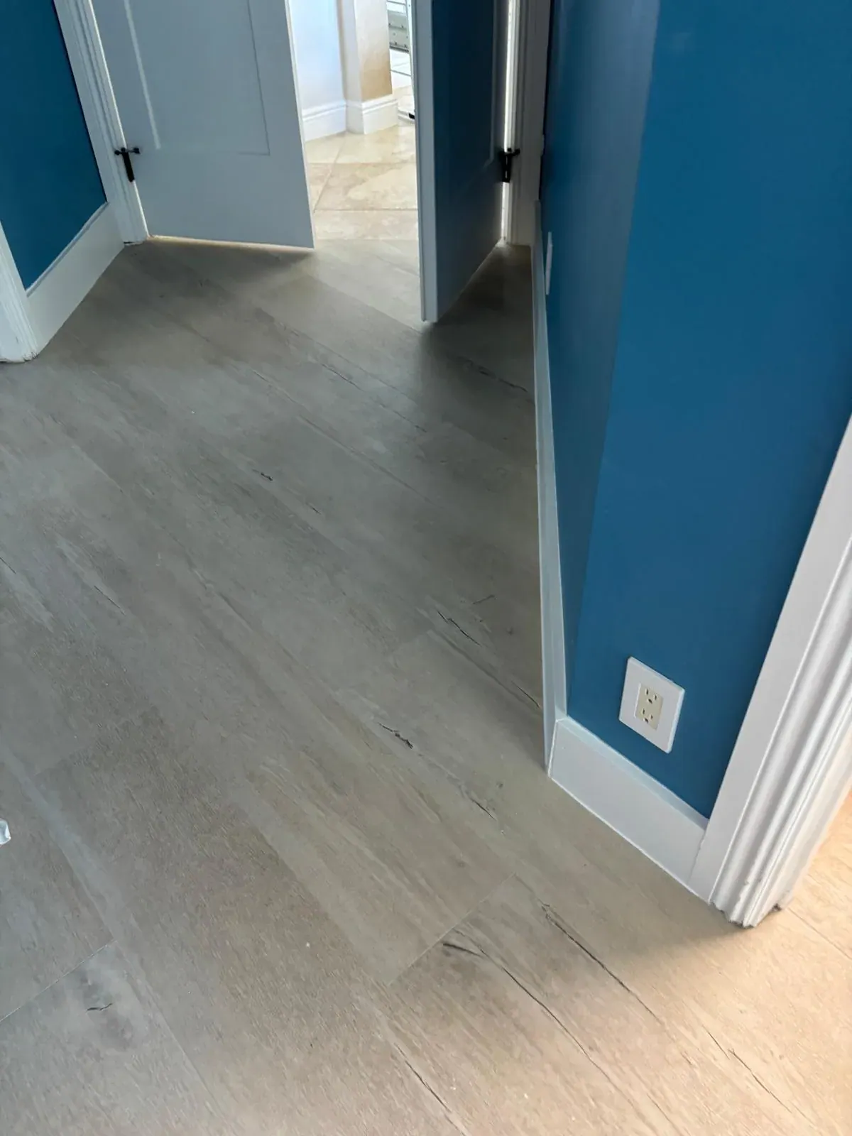 Interior Painting Blue Wall Cabinet by JC General Painting in South Florida