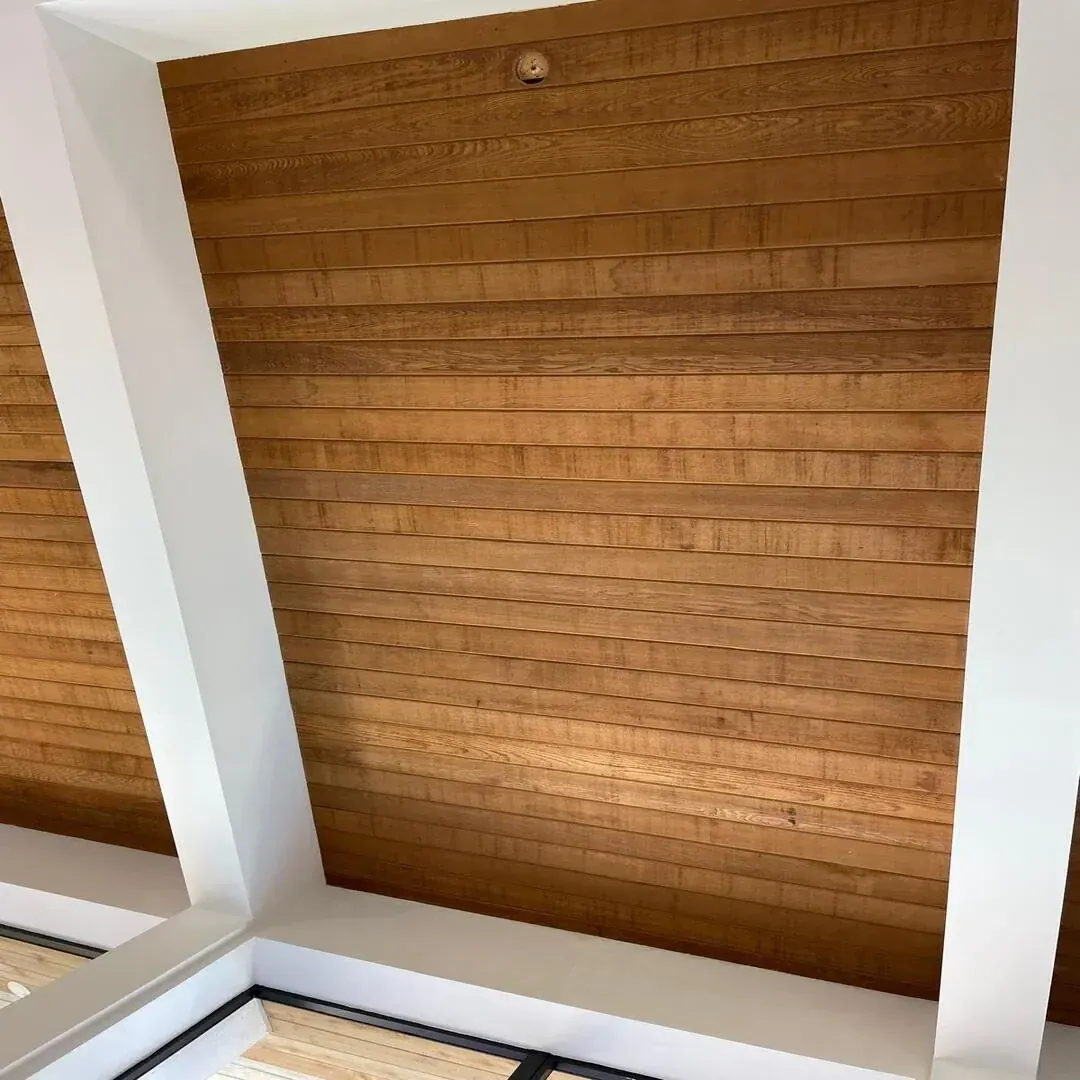 Cedar wood plank ceiling by JC General Painting in South Florida