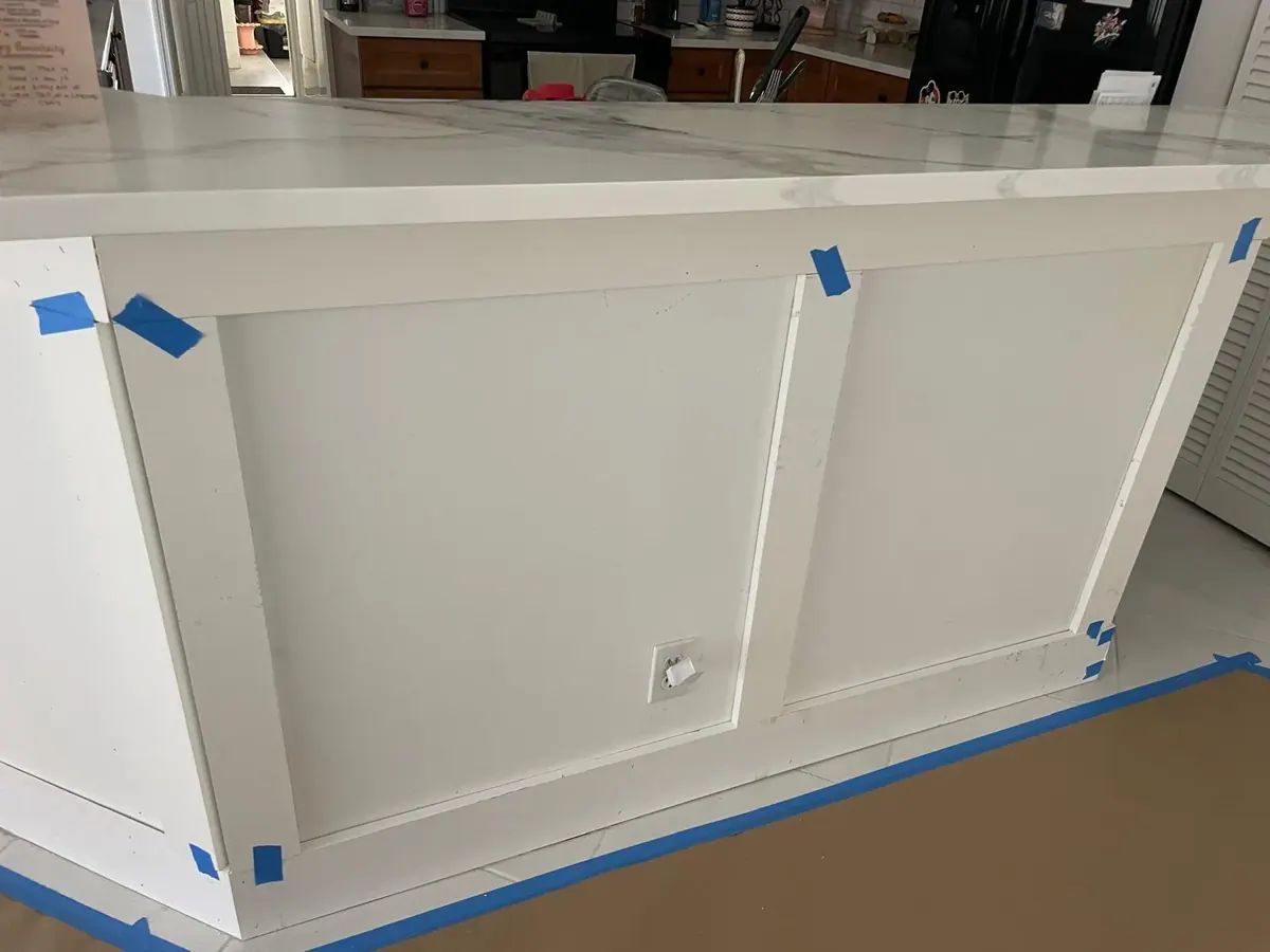 Wainscoting Carpentry Kitchen Island Trim by JC General Painting in South Florida